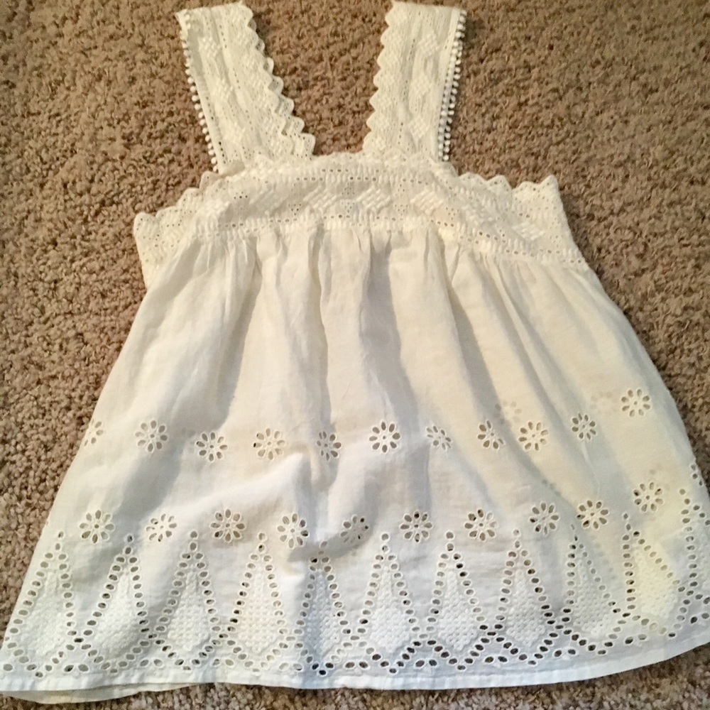 Off white eyelet tank top
